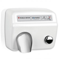 World Dryer Model A Handdroger met drukknop wit