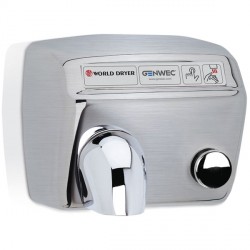 World Dryer Model A Push Button Hand Dryer Stainless steel, brushed