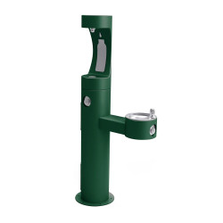 Elkay LK4420BF1UEVG Outdoor Tubular (Pedestal) Bottle Filler & Water Fountain, Evergreen